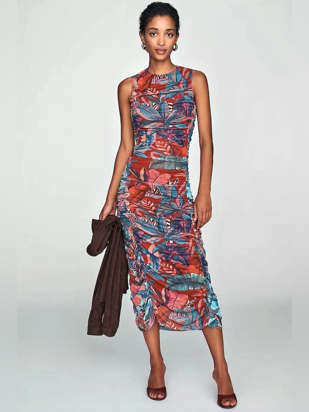 Farm Rio x Anthropologie Sleeveless Mesh Midi Dress